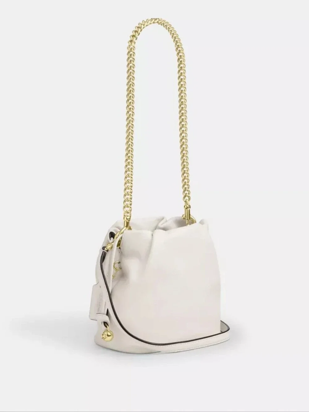 NWT! Coach Faye Mini Drawstring Bag In Gold/chalk #CDB67